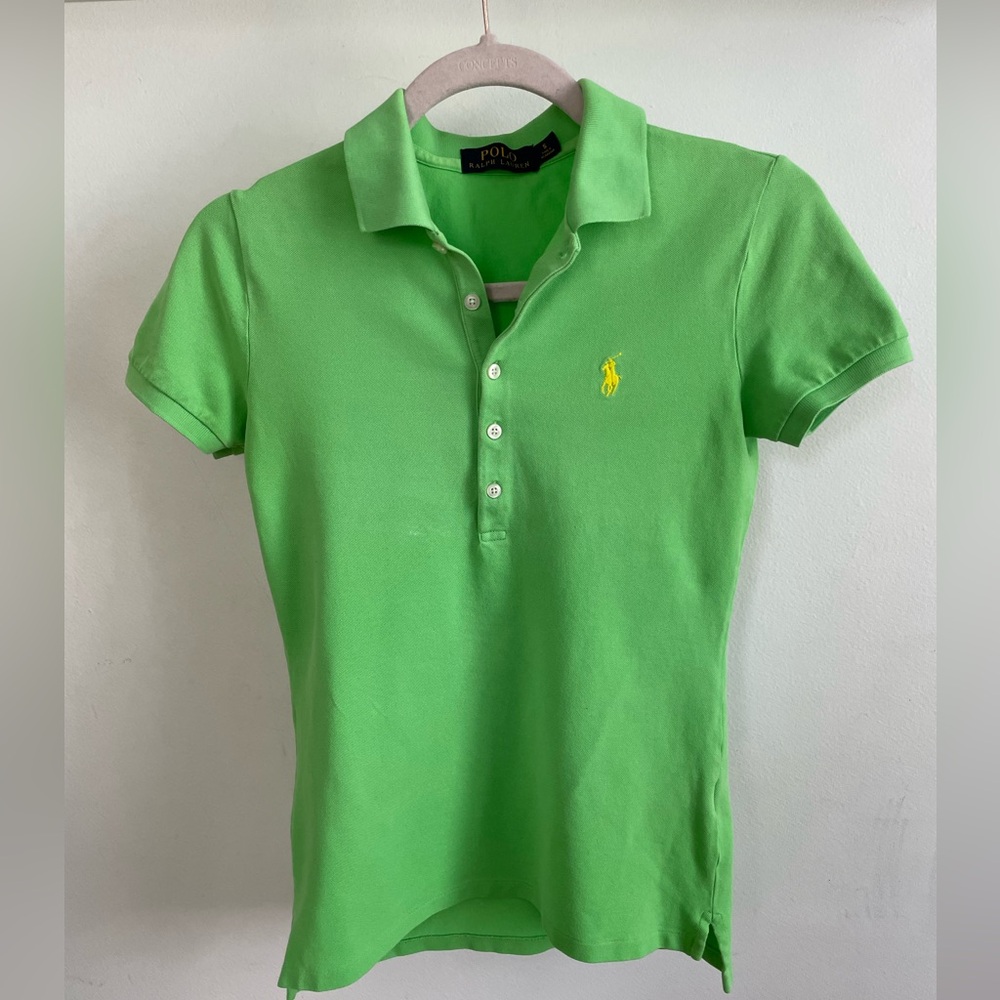 Polo Ralph Lauren Lime Green 5 buttons Polo Shirt